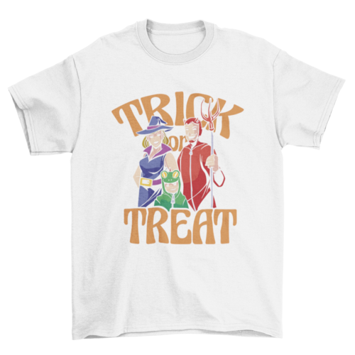 Family in halloween costumes t-shirt design