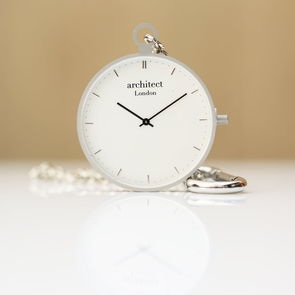 Modern Pocket Watch Silver - Handwriting Engraving