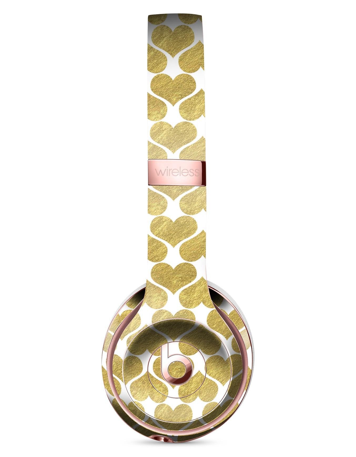 White and Gold Foil Hearts v11 Full-Body Skin Kit for the Beats by Dre