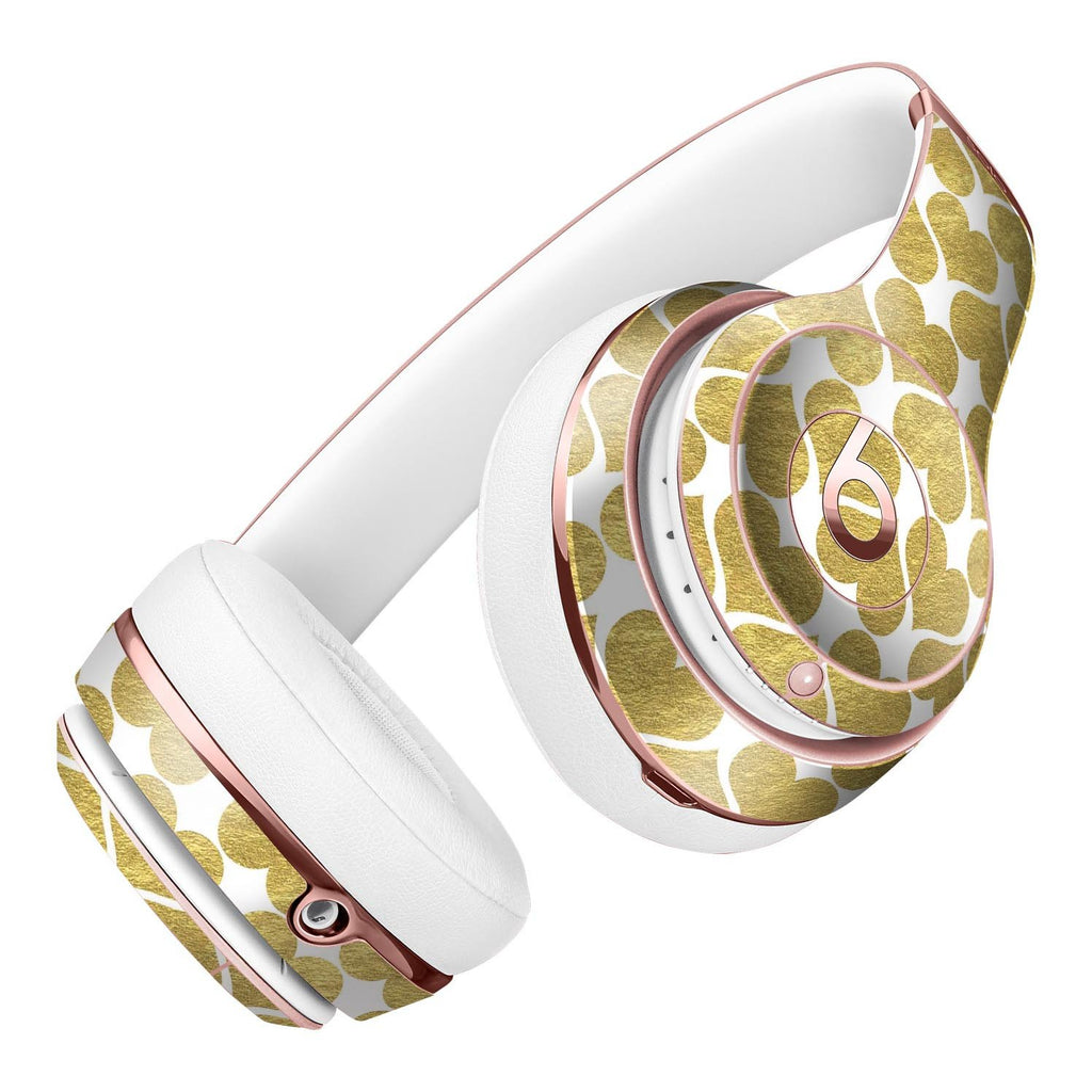 White and Gold Foil Hearts v11 Full-Body Skin Kit for the Beats by Dre