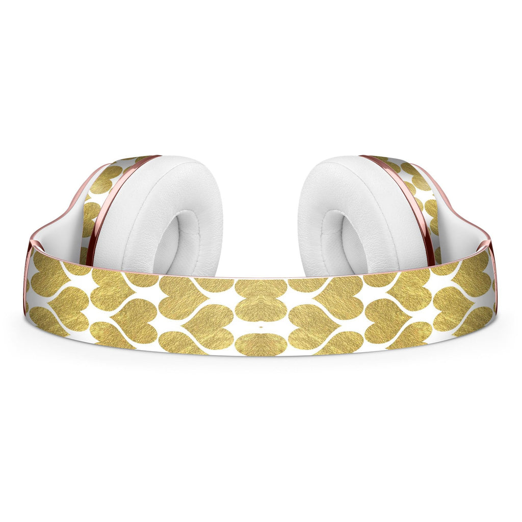 White and Gold Foil Hearts v11 Full-Body Skin Kit for the Beats by Dre