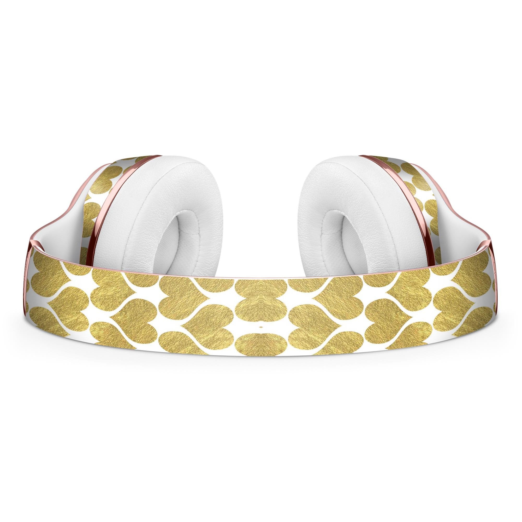 White and Gold Foil Hearts v11 Full-Body Skin Kit for the Beats by Dre