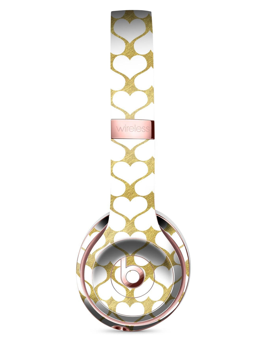 White and Gold Foil Hearts v13 Full-Body Skin Kit for the Beats by Dre