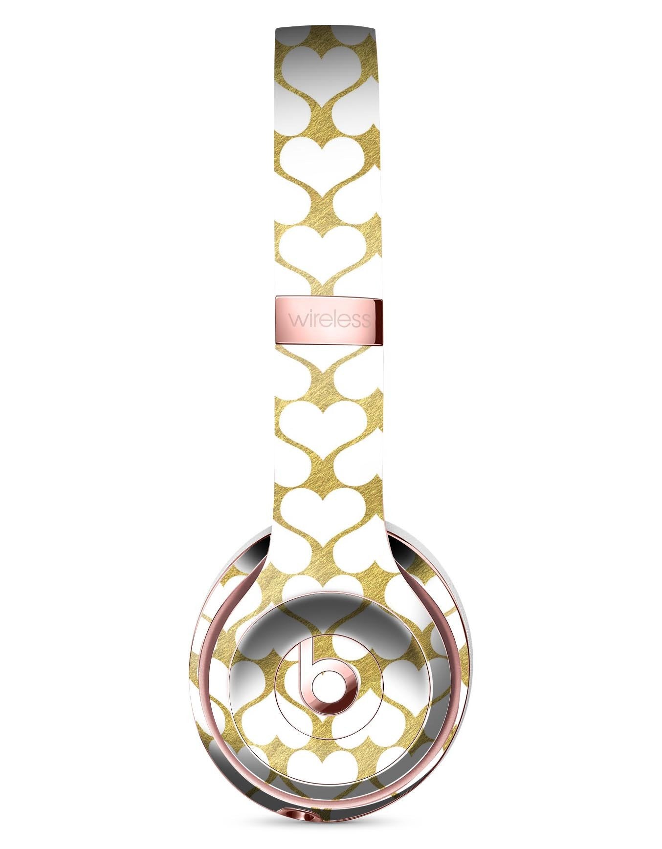 White and Gold Foil Hearts v13 Full-Body Skin Kit for the Beats by Dre