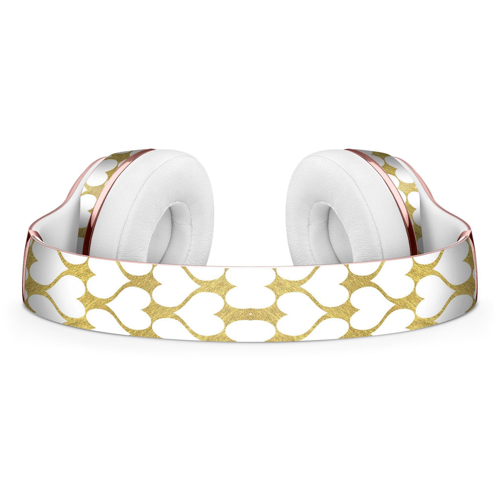 White and Gold Foil Hearts v13 Full-Body Skin Kit for the Beats by Dre