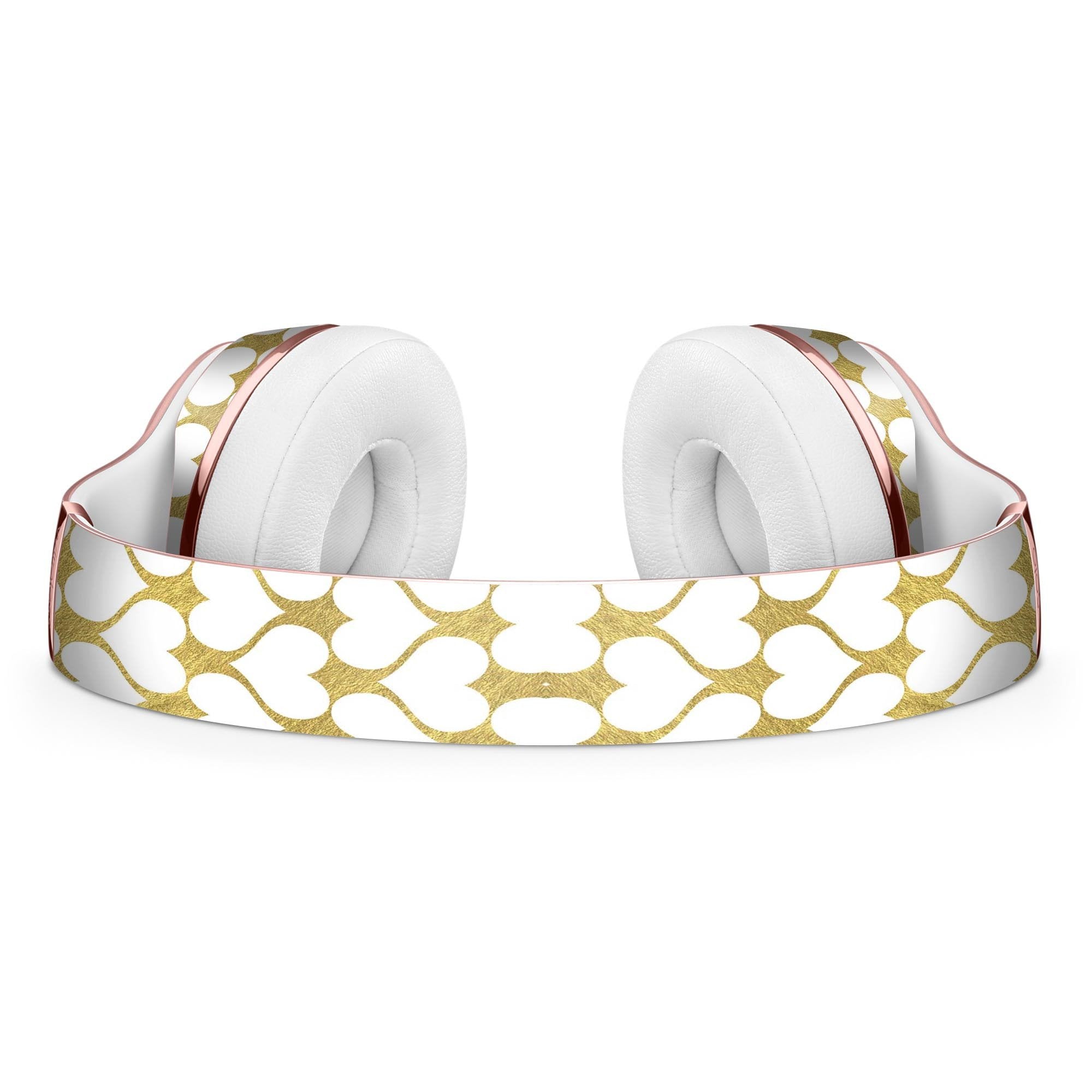 White and Gold Foil Hearts v13 Full-Body Skin Kit for the Beats by Dre