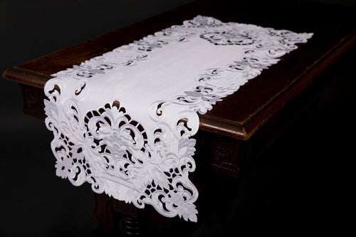 Xia Home Fashions Garden Trellis Cutwork Table Runner 15x34 White