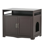 Hidden Cat Litter Box Furniture with Storage Bench , Wooden Pet House
