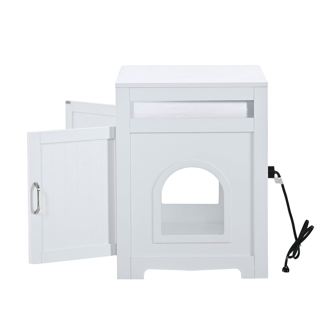 Hidden Cat Litter Box Furniture with Storage Bench , Wooden Pet House