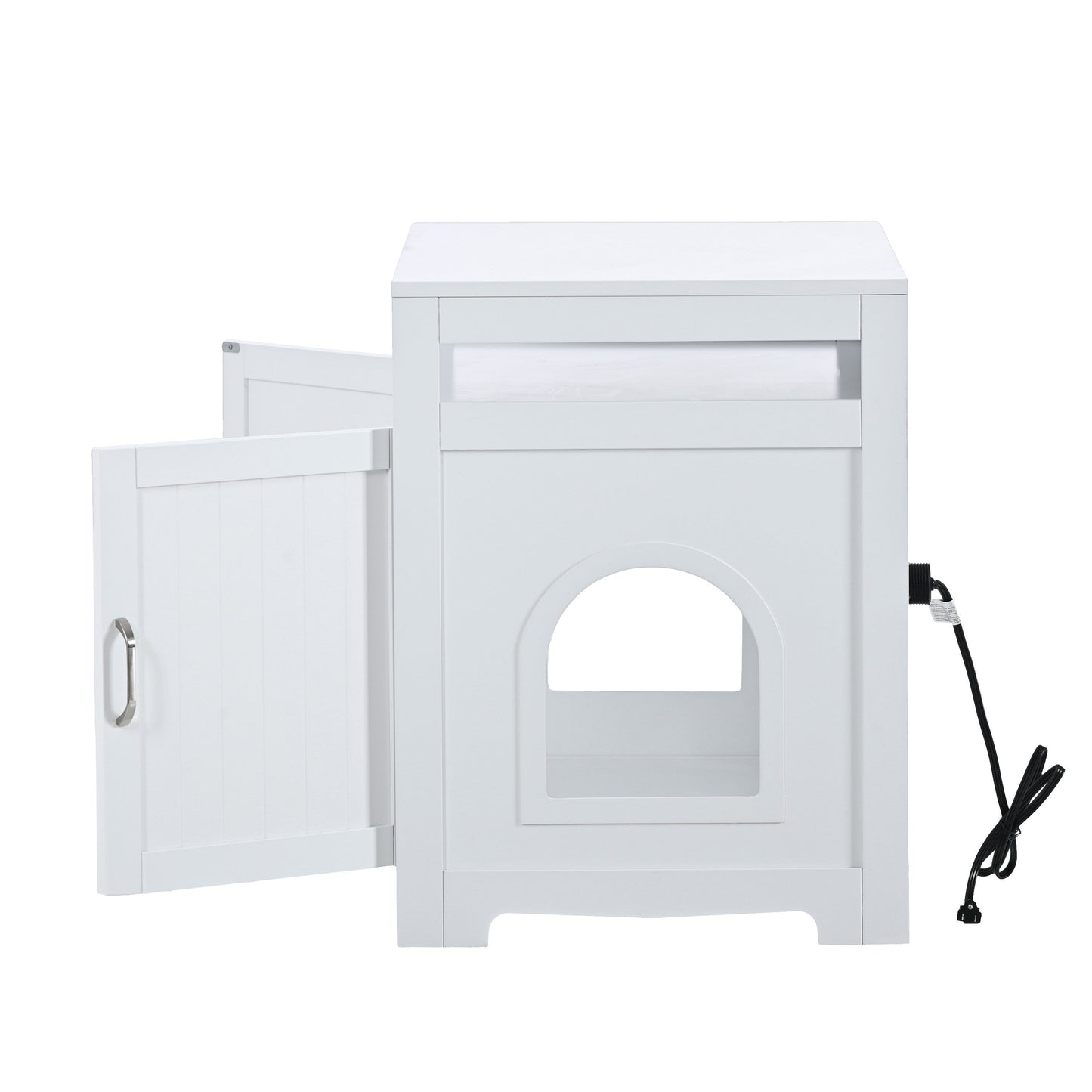 Hidden Cat Litter Box Furniture with Storage Bench , Wooden Pet House