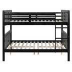 Full over Full Bunk Bed with Ladder for Bedroom, Guest Room Furniture