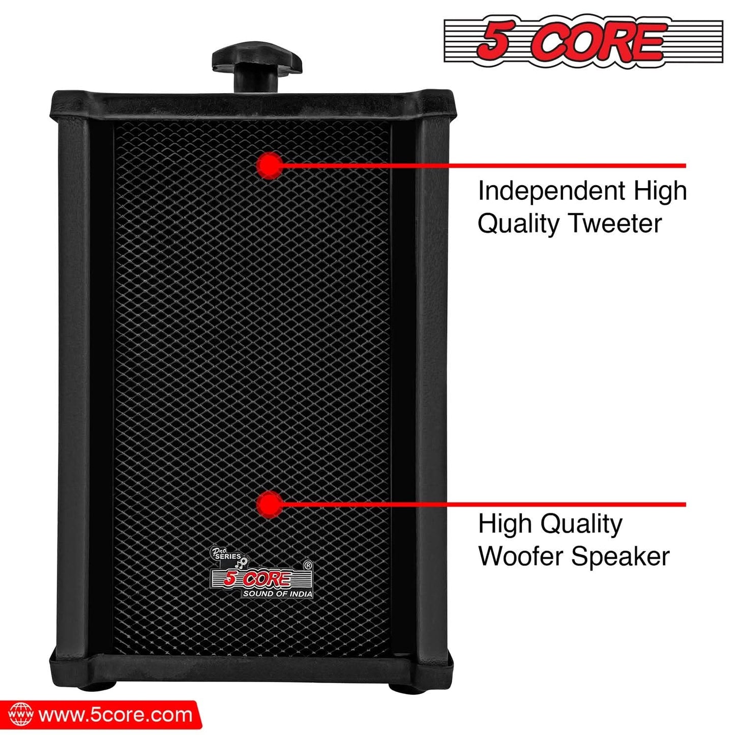 5Core Audio System Combo 30W Amplifier 6.4” Wall Speakers 4 Piece 10W