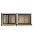 XL Double Dog Crate Furniture – Wooden Dog Kennel with Two