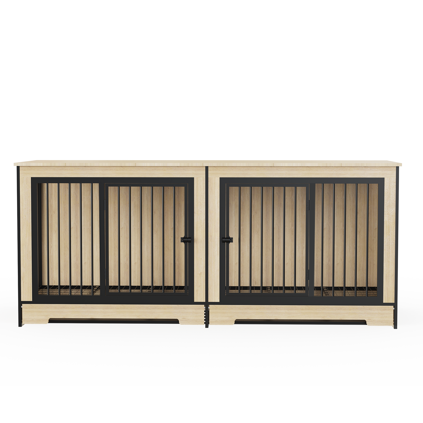 XL Double Dog Crate Furniture – Wooden Dog Kennel with Two