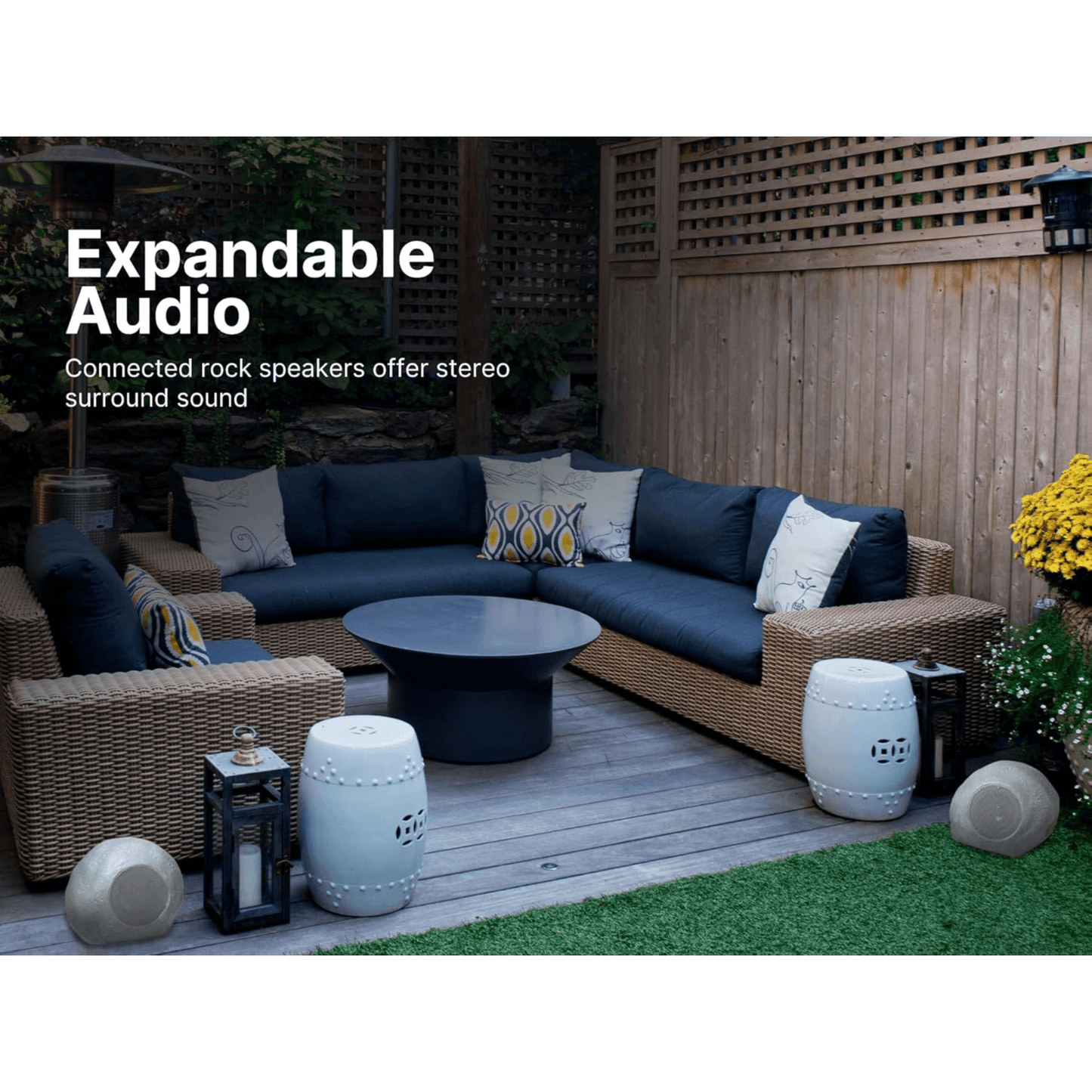 Emerson 1-Pair Mini Pebbles Duo Bluetooth Outdoor Speakers