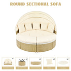 Patio Furniture Round Outdoor Sectional Sofa Set Rattan Daybed