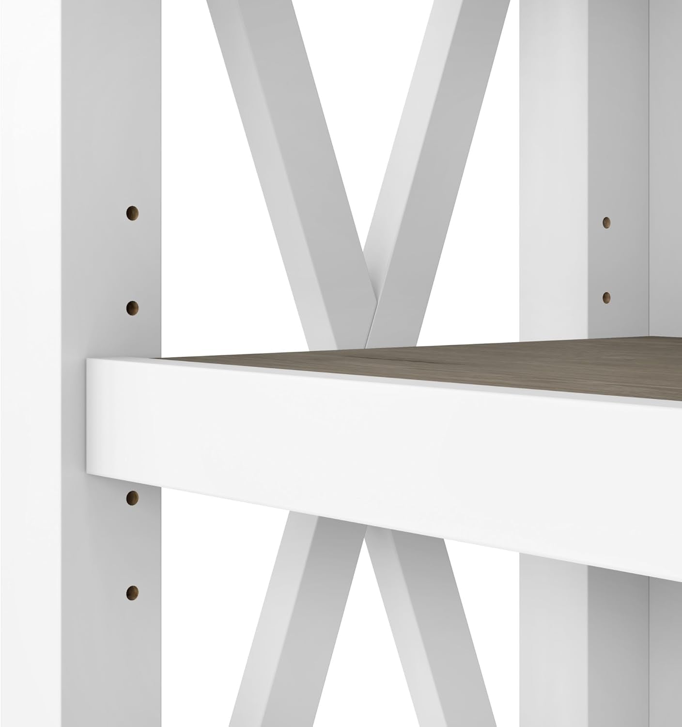 Bush Furniture Key West 66 Inch Bookcase Shiplap Gray White