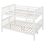 Full over Full Bunk Bed with Ladder for Bedroom, Guest Room Furniture