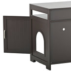 Hidden Cat Litter Box Furniture with Storage Bench , Wooden Pet House