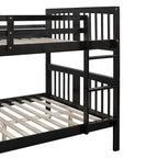 Full over Full Bunk Bed with Ladder for Bedroom, Guest Room Furniture
