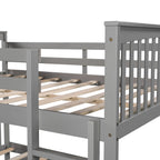 Full over Full Bunk Bed with Ladder for Bedroom, Guest Room Furniture