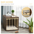 Furniture Style Dog Crate End Table with Removable Door Panel, Dog