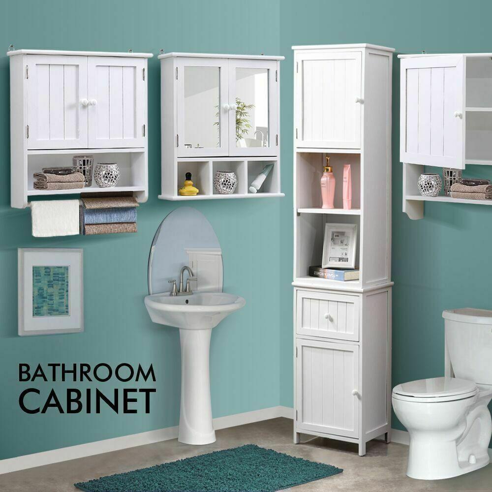 Levede 2 in 1 Bathroom Tallboy Furniture Toilet Storage Cabinet