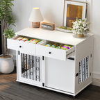 Modern Wooden Dog Crate Furniture with Sliding Barn Door – MDF Indoor