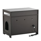 Hidden Cat Litter Box Furniture with Storage Bench , Wooden Pet House