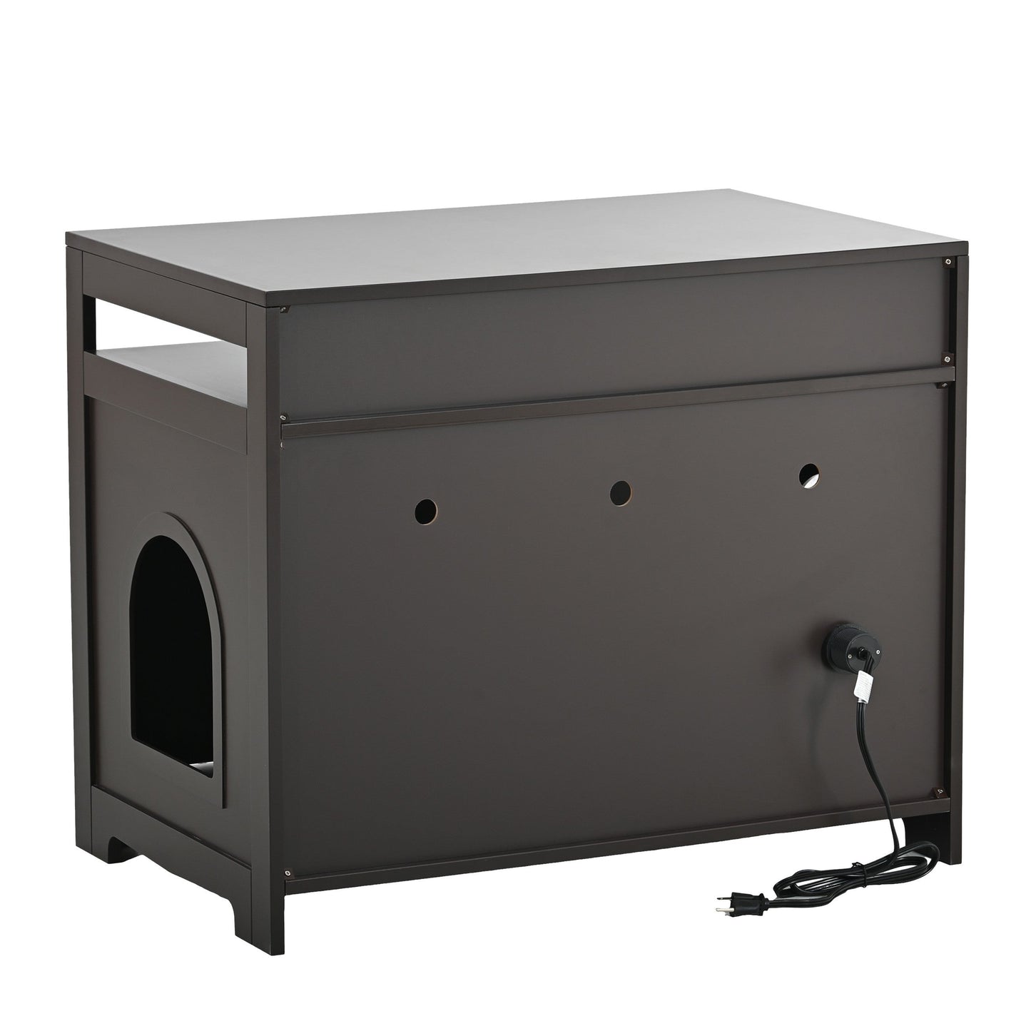 Hidden Cat Litter Box Furniture with Storage Bench , Wooden Pet House