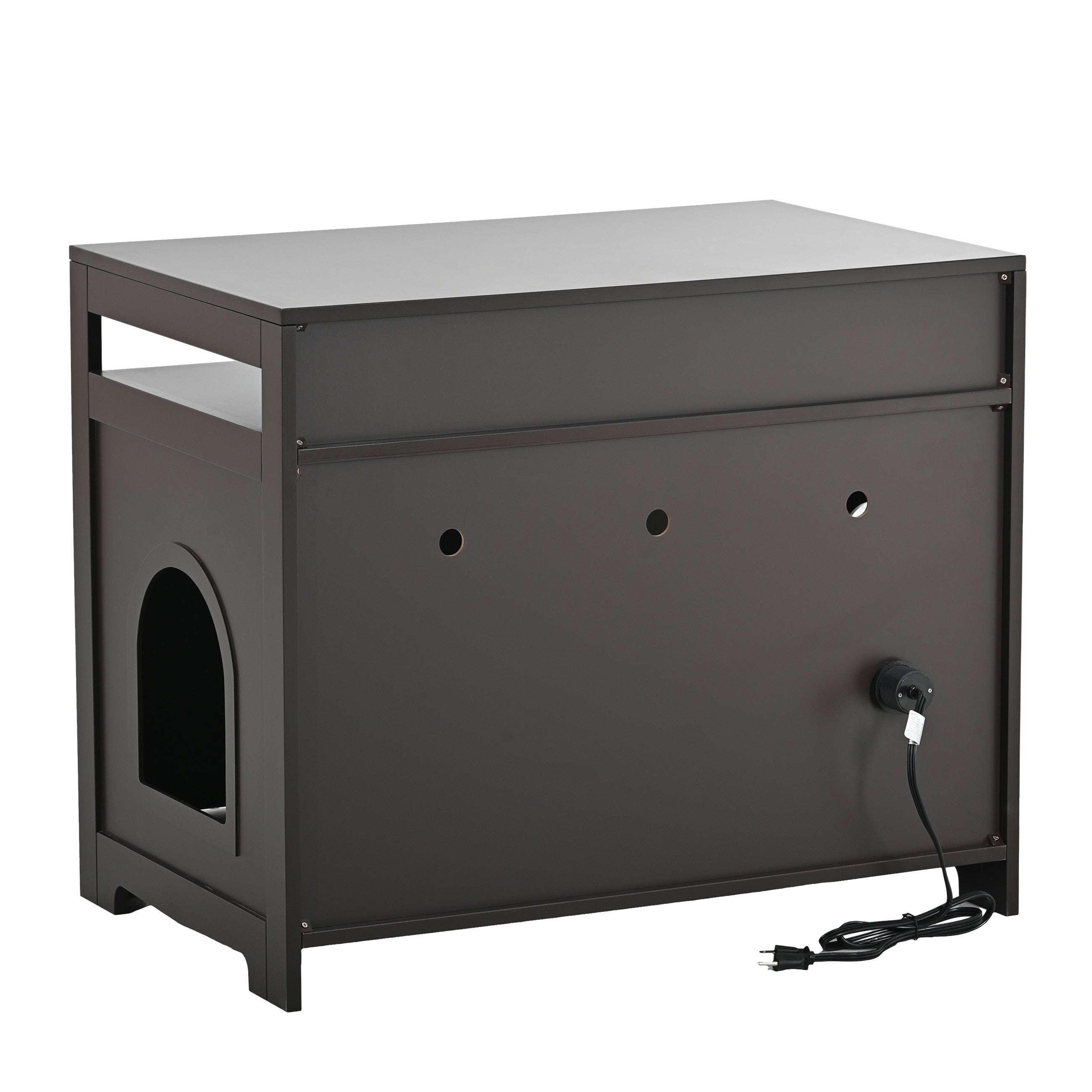 Hidden Cat Litter Box Furniture with Storage Bench , Wooden Pet House