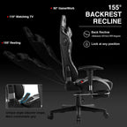 Gaming Chair With Bluetooth Speakers And Footrest Blue