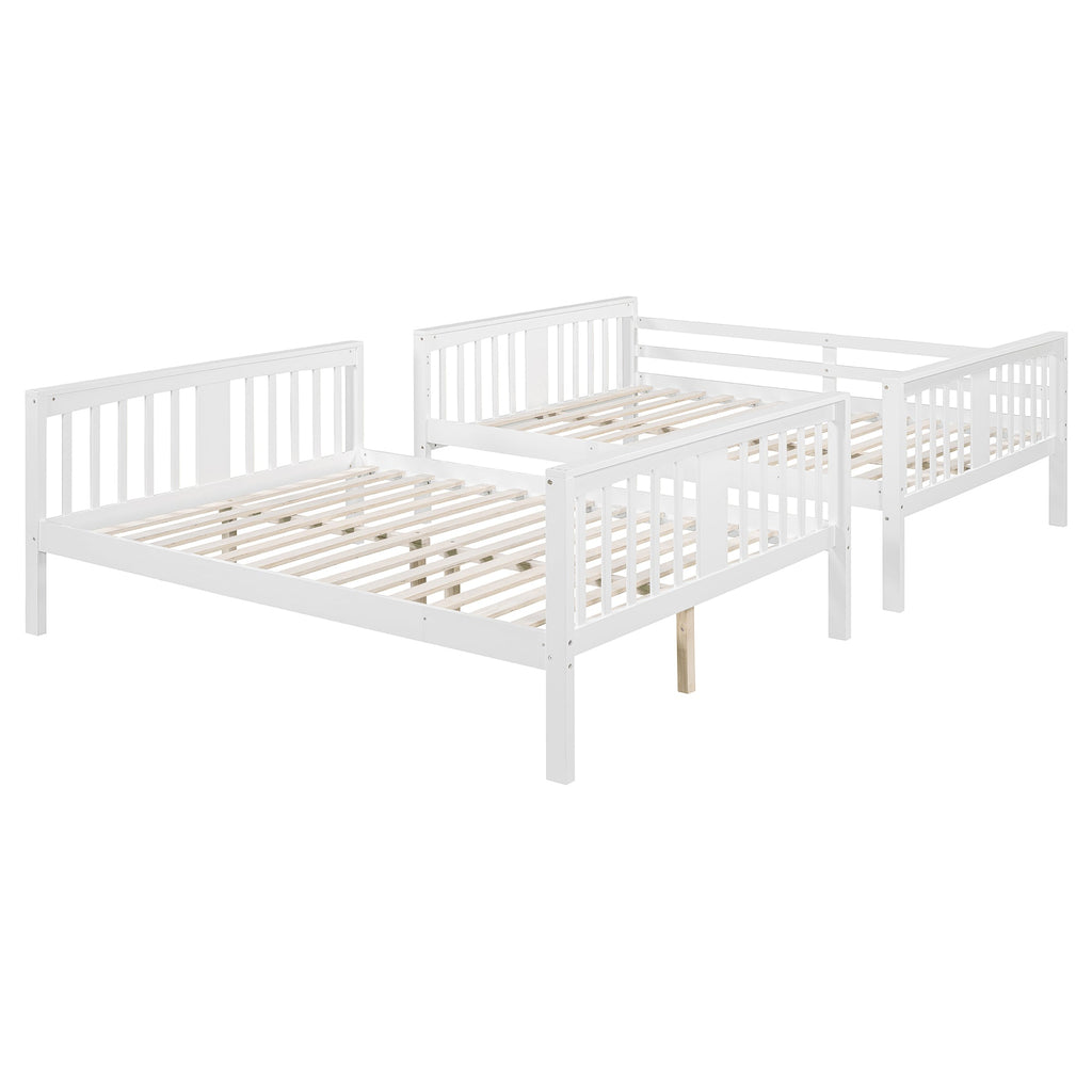 Full over Full Bunk Bed with Ladder for Bedroom, Guest Room Furniture