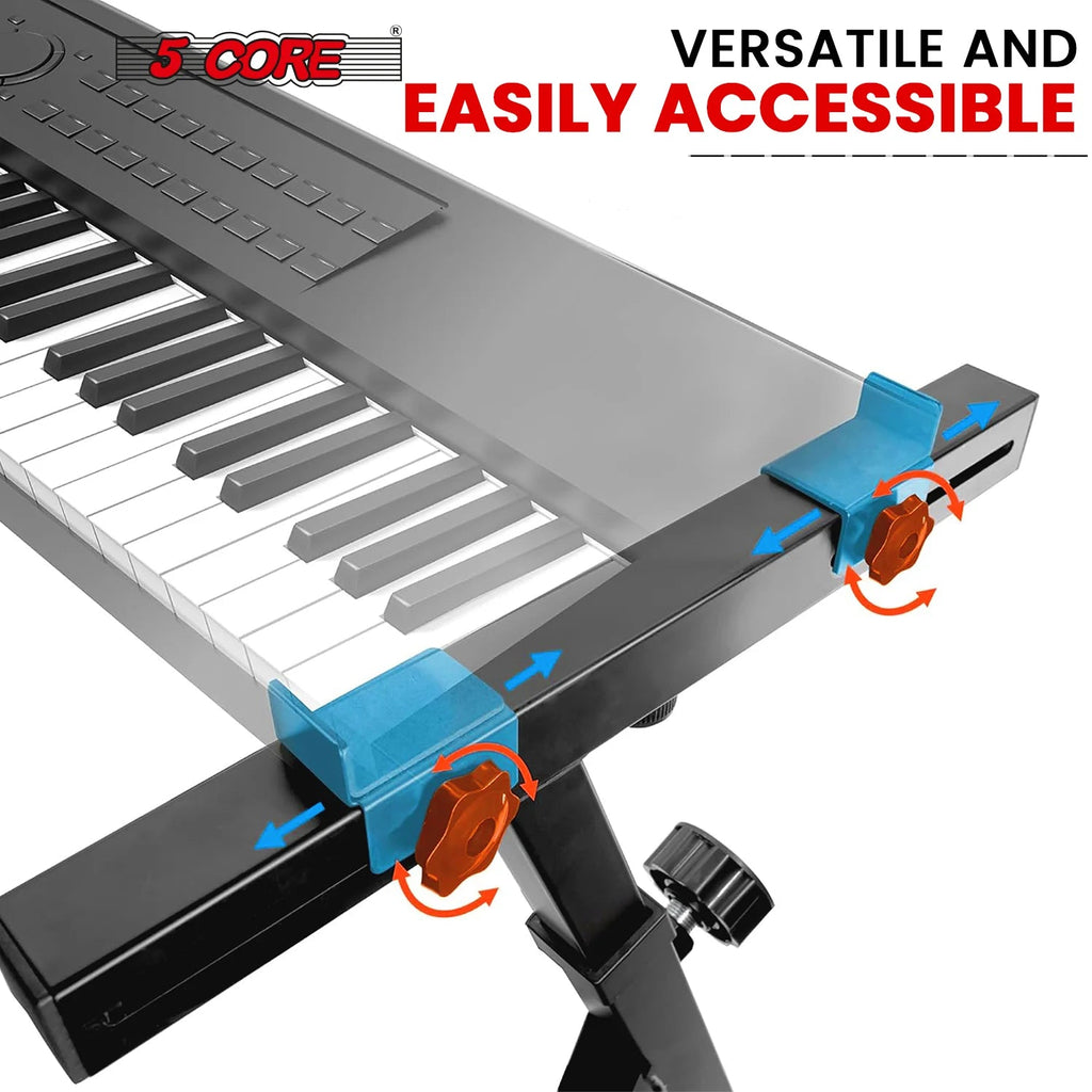 5Core Keyboard Stand Z Style Heavy Duty Sturdy Piano Riser Height