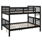 Full over Full Bunk Bed with Ladder for Bedroom, Guest Room Furniture