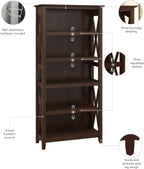 Bush Furniture Tall 5 Shelf Bookcase Bing Cherry Finish