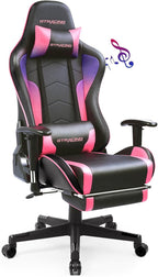 Ergonomic Gaming Chair With Bluetooth Speakers And Footrest