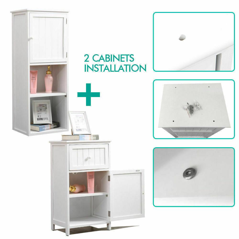 Levede 2 in 1 Bathroom Tallboy Furniture Toilet Storage Cabinet