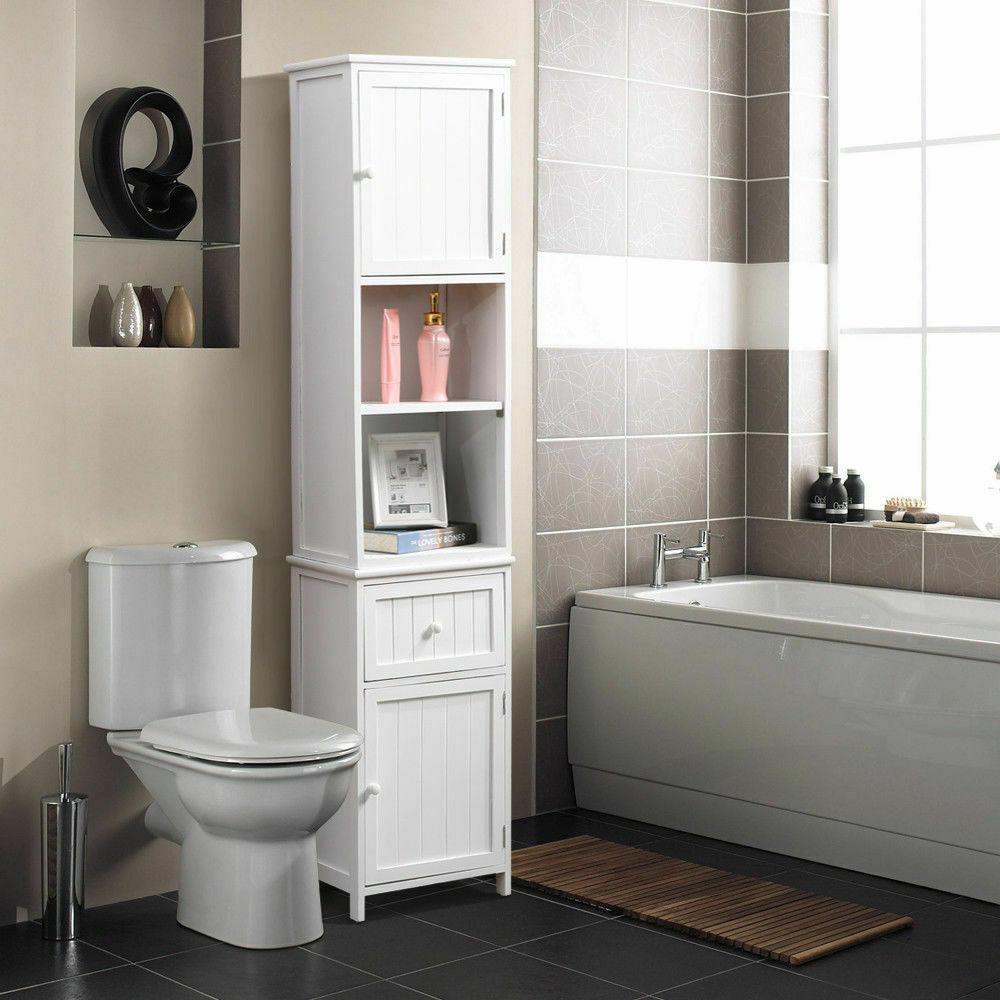 Levede 2 in 1 Bathroom Tallboy Furniture Toilet Storage Cabinet