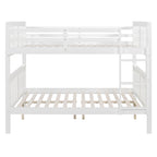 Full over Full Bunk Bed with Ladder for Bedroom, Guest Room Furniture