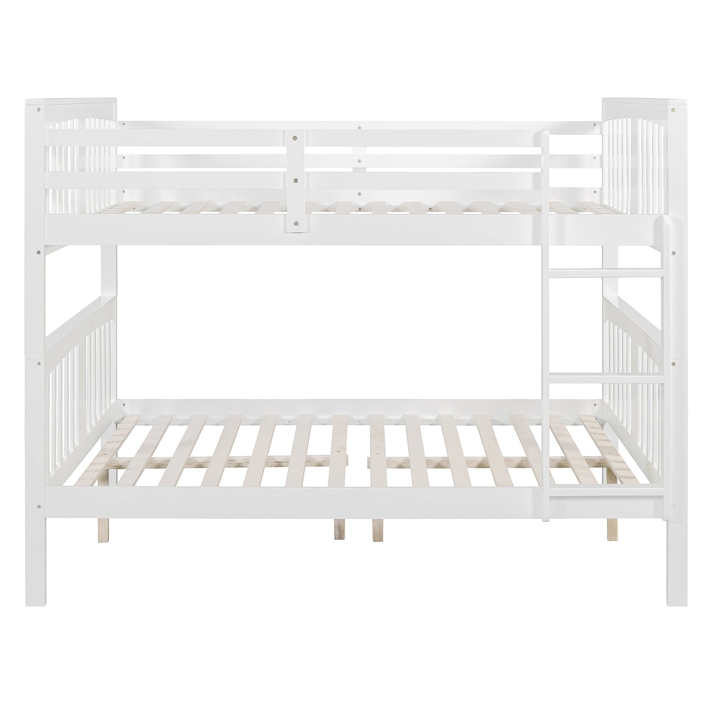 Full over Full Bunk Bed with Ladder for Bedroom, Guest Room Furniture