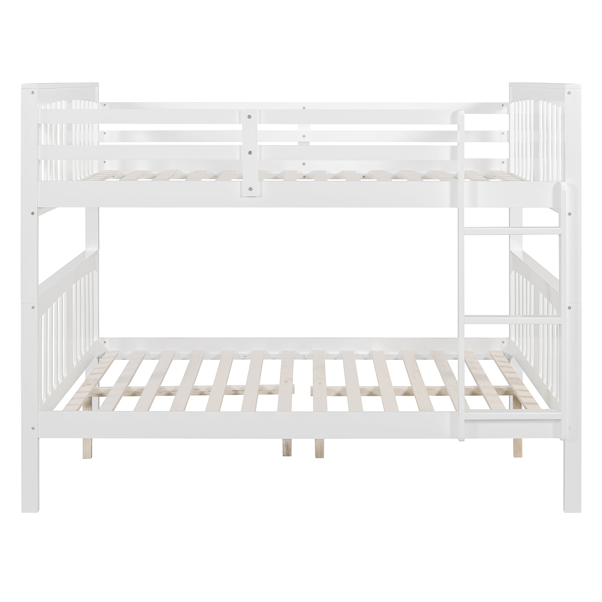 Full over Full Bunk Bed with Ladder for Bedroom, Guest Room Furniture