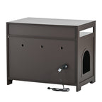 Hidden Cat Litter Box Furniture with Storage Bench , Wooden Pet House