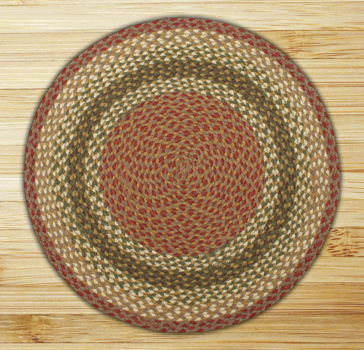 Earth Rugs 16-024 Olive-Burgundy-Gray Round Rug