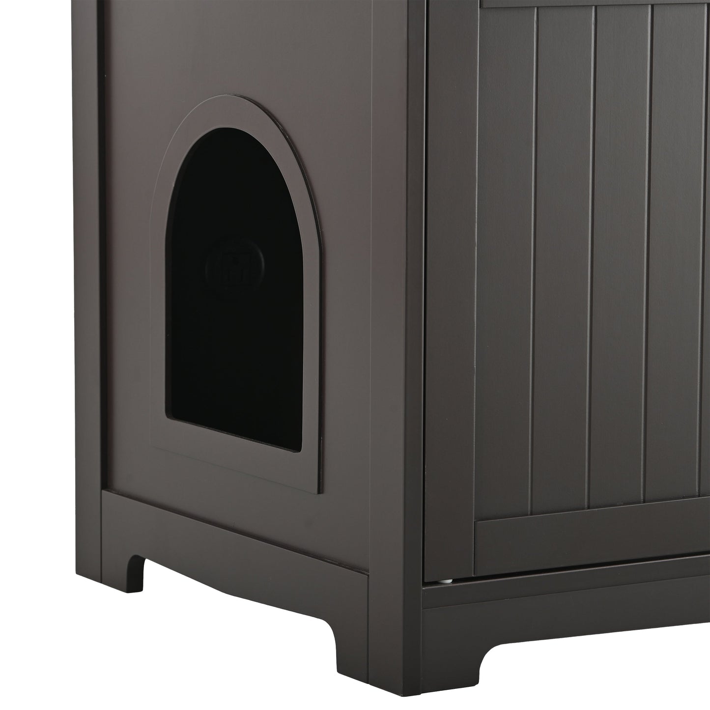 Hidden Cat Litter Box Furniture with Storage Bench , Wooden Pet House