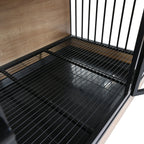 XL Double Dog Crate Furniture – Wooden Dog Kennel with Two