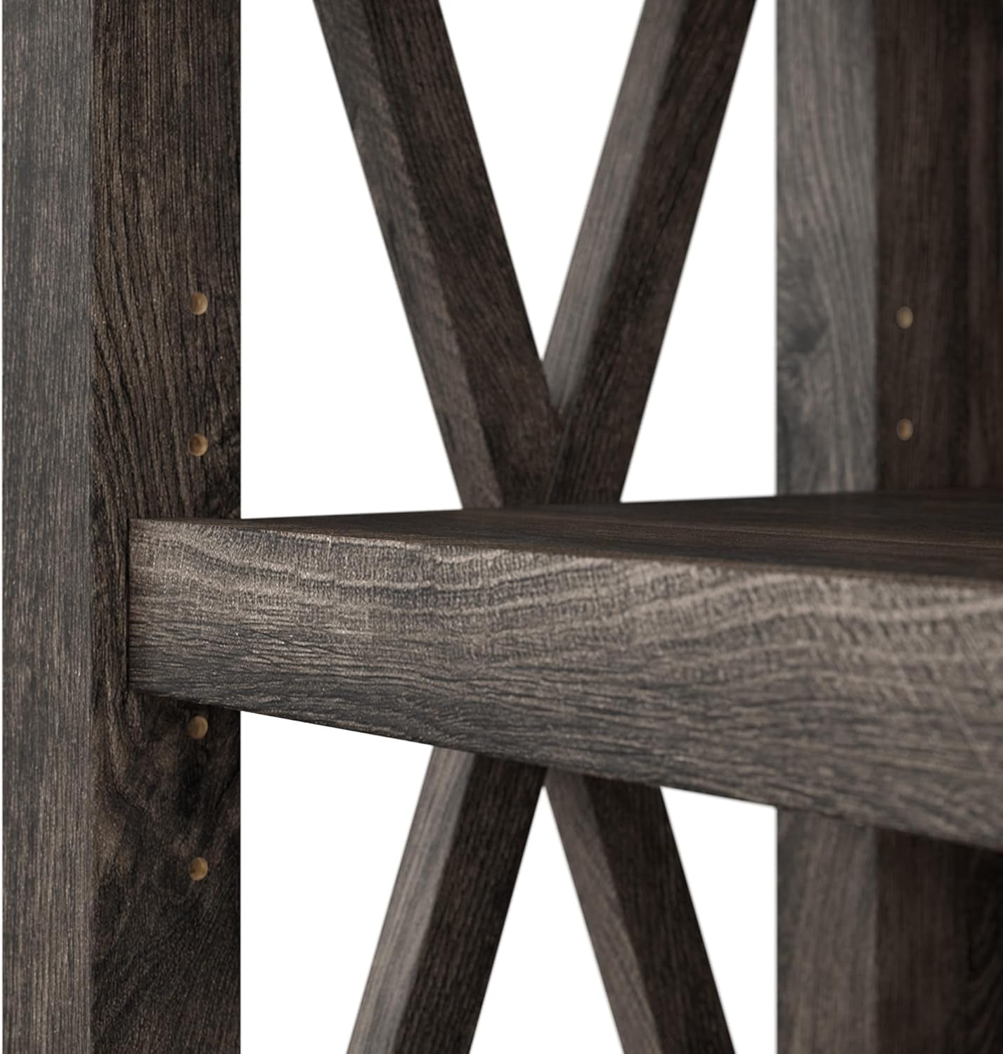 Bush Furniture Tall 5 Shelf Bookcase Dark Gray Hickory