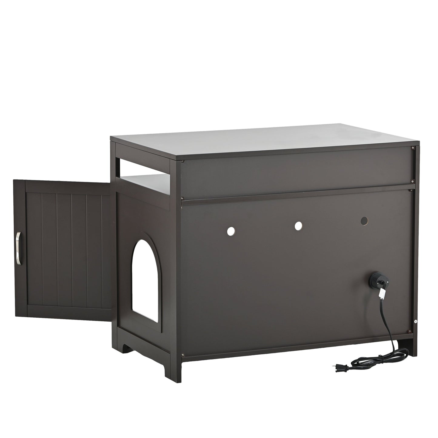Hidden Cat Litter Box Furniture with Storage Bench , Wooden Pet House