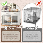 44.48" Wooden Dog Crate Furniture with Storage Drawers and Rotating