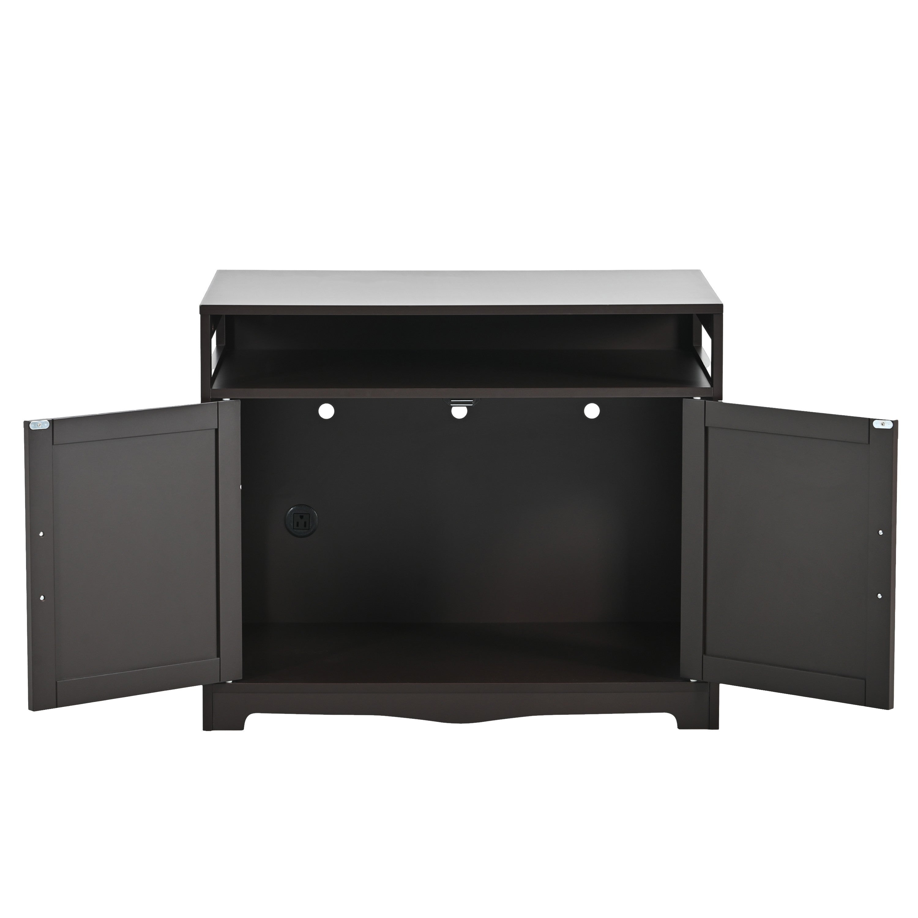Hidden Cat Litter Box Furniture with Storage Bench , Wooden Pet House